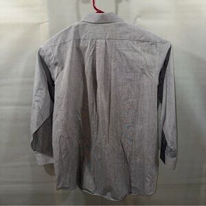 Stafford Shirt Mens 17 34-35 Gray Executive Non-Iron Oxford Fitted Pocket Dress